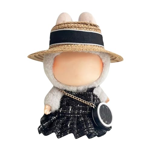 Labu Puppenkleidung für 17cm Labu Puppe, Kleines Schwarzes mit Hut und Tasche, Passende Kleidung für die Plüsch Toy, Labu Kleidung Set für 17 cm Große Puppe, Geeignet zum Fotografieren und Sammeln Labu Puppenkleidung für 17cm Labu Puppe, Kleines Schwarzes mit Hut und Tasche, Passende Kleidung für die Plüsch Toy, Labu Kleidung Set für 17 cm Große Puppe, Geeignet zum Fotografieren und Sammeln von BOSSETY