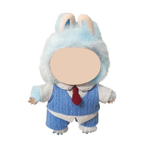 Labu Puppenkleidung für 17cm Labu Puppe, Passende Kleidung für die Plüsch Toy, Labu Kleidung Set für 17 cm große Puppe, Geeignet zum Fotografieren und Sammeln, Modetrends Spielzeug (Blau) von BOSSETY