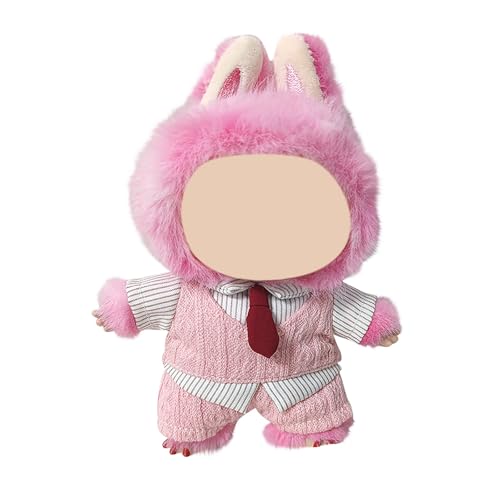 Labu Puppenkleidung für 17cm Labu Puppe, Passende Kleidung für die Plüsch Toy, Labu Kleidung Set für 17 cm große Puppe, Geeignet zum Fotografieren und Sammeln, Modetrends Spielzeug (Rosa) von BOSSETY