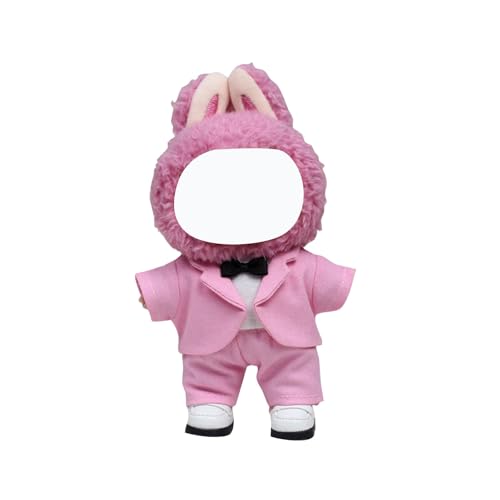 Labu Puppenkleidung für 17cm Labu Puppe, Passende Kleidung für die Plüsch Toy, Labu Kleidung Set für 17 cm große Puppe, Geeignet zum Fotografieren und Sammeln (Modischer dreiteiliger Anzug) von BOSSETY