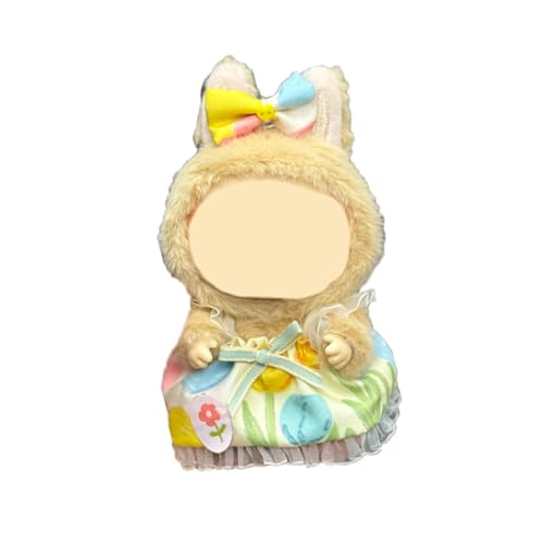 Labu Puppenkleidung für 17cm Labu Puppe, Schleifenkopfschmuck + Kleiner Rock, Passende Kleidung für die Plüsch Toy, Labu Kleidung Set für 17 cm Puppe, Geeignet zum Fotografieren und Sammeln (Gelb) Labu Puppenkleidung für 17cm Labu Puppe, Schleifenkopfschmuck + Kleiner Rock, Passende Kleidung für die Plüsch Toy, Labu Kleidung Set für 17 cm Puppe, Geeignet zum Fotografieren und Sammeln (Gelb) von BOSSETY
