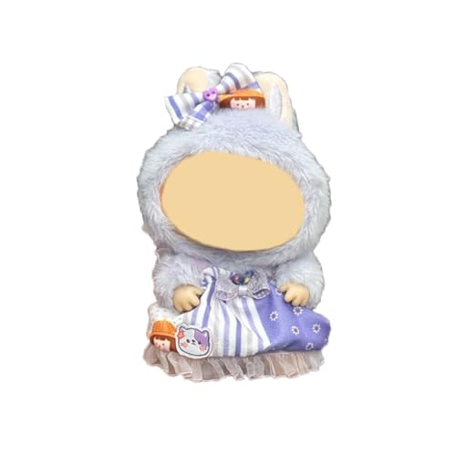Labu Puppenkleidung für 17cm Labu Puppe, Schleifenkopfschmuck + Kleiner Rock, Passende Kleidung für die Plüsch Toy, Labu Kleidung Set für 17 cm Puppe, Geeignet zum Fotografieren und Sammeln (Lila) Labu Puppenkleidung für 17cm Labu Puppe, Schleifenkopfschmuck + Kleiner Rock, Passende Kleidung für die Plüsch Toy, Labu Kleidung Set für 17 cm Puppe, Geeignet zum Fotografieren und Sammeln (Lila) von BOSSETY