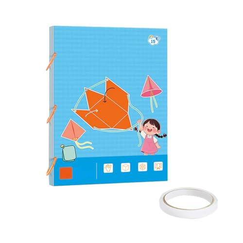 Pull String 3D Geometry Learning Book - Pull String 3D Geometrie Lernbuch, Geometrie Lernspielzeug Geschenk für Jungen und Mädchen (Blau - 15) von BOSSETY