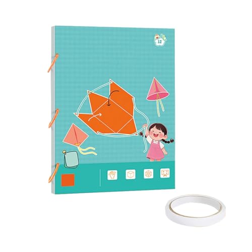 Pull String 3D Geometry Learning Book - Pull String 3D Geometrie Lernbuch, Geometrie Lernspielzeug Geschenk für Jungen und Mädchen (Grün - 12) von BOSSETY