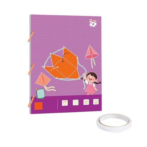 Pull String 3D Geometry Learning Book - Pull String 3D Geometrie Lernbuch, Geometrie Lernspielzeug Geschenk für Jungen und Mädchen (Lila - 9) von BOSSETY