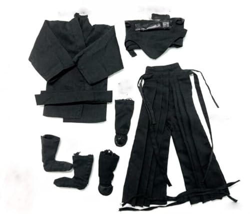 BOSWON Ninja-Kleidungsset im Maßstab 1:6, Modell für 30,5 cm große männliche Figur, Schwarz BOSWON Ninja-Kleidungsset im Maßstab 1:6, Modell für 30,5 cm große männliche Figur, Schwarz von BOSWON