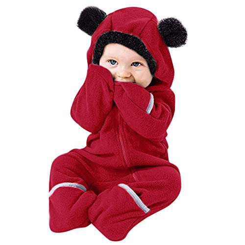 BOTCAM Baby Kostüm Mädchen Jumpui Kapuzenpulli Kinder Ears Kleinkind Kleidung Comic- Outfits & Set Baby - Born Kleidung (Red, 12-18 Months) von BOTCAM
