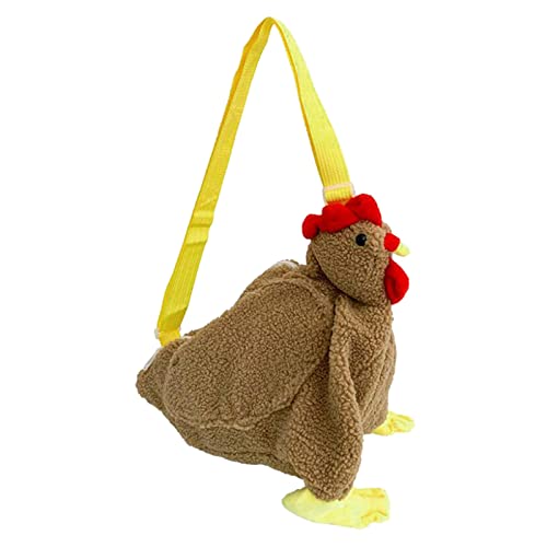 BOTCAM Babyspielzeug Chicken Purse Hen Bag Handtasche Chicken Gift Bag Chicken Body Bag Hen Purse Chicken Purse for Woman Stofftier 13 cm (Brown, One Size) von BOTCAM