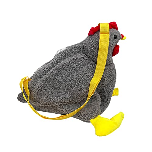 BOTCAM Babyspielzeug Chicken Purse Hen Bag Handtasche Chicken Gift Bag Chicken Body Bag Hen Purse Chicken Purse for Woman Stofftier 13 cm (Grey, One Size) von BOTCAM