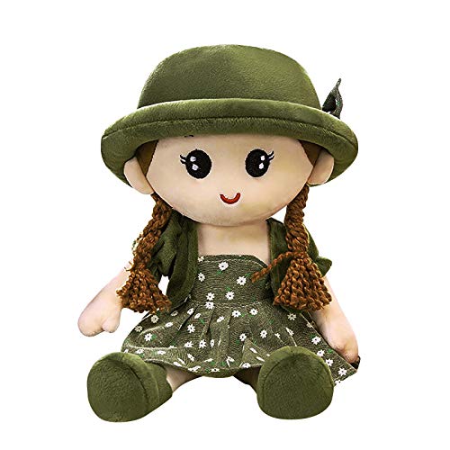 BOTCAM Babyspielzeug Weiche -Cute Puppe Mädchen Dekoration Kuschelig Baby-Begleiter Mädchen Spiel Puppe gefüllt Kuscheltier (Green, One Size) von BOTCAM