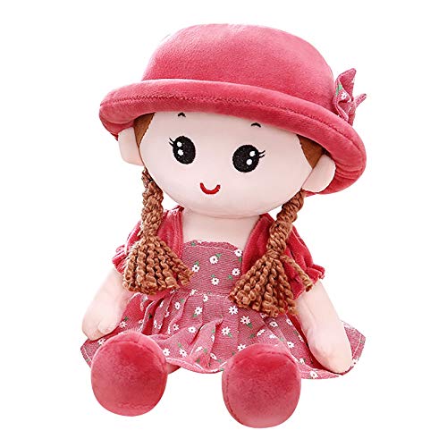 BOTCAM Babyspielzeug Weiche -Cute Puppe Mädchen Dekoration Kuschelig Baby-Begleiter Mädchen Spiel Puppe gefüllt Kuscheltier (Red, One Size) von BOTCAM