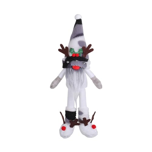 BOTCAM Plüschfigur 2024 Weihnachten Lange Beinen Puppe Top Hut Gesichtslosen Puppe Restaurant Weihnachten Dekorative Desktop Ornamente Waldtier Plüschtier (Grey, One Size) von BOTCAM