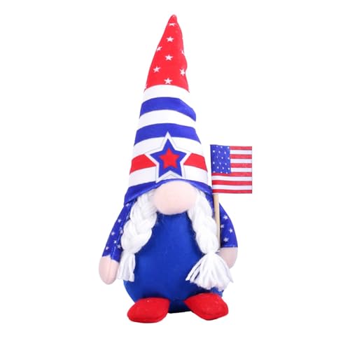 BOTCAM Plüschtier Amerikanischer Unabhängigkeitstag, dekorative Zwerg-Puppe mit spitzem Hut, gesichtslose Puppe, Zwerg-Ornament Spielkissen (B, One Size) von BOTCAM