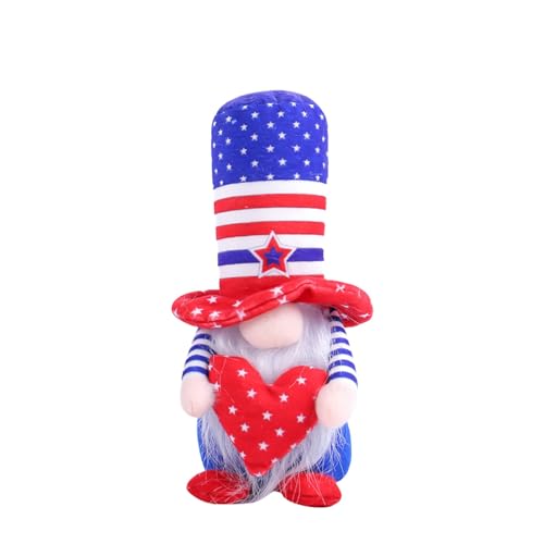 BOTCAM Plüschtier Amerikanischer Unabhängigkeitstag, dekorative Zwerg-Puppe mit spitzem Hut, gesichtslose Puppe, Zwerg-Ornament Spielkissen (C, One Size) von BOTCAM