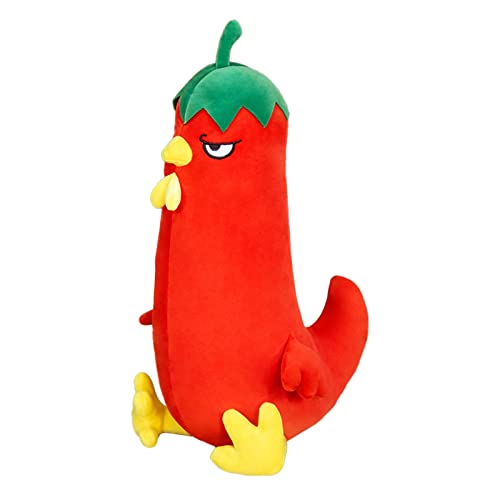 BOTCAM Spielkissen Gemüsehähnchen Würziges Hähnchen Stofftier Super Flauschig Gefülltes Niedliches Plüschtier Geschenke Für Kinder Erwachsene Rot Grün Verkleidung (Red, One Size) von BOTCAM