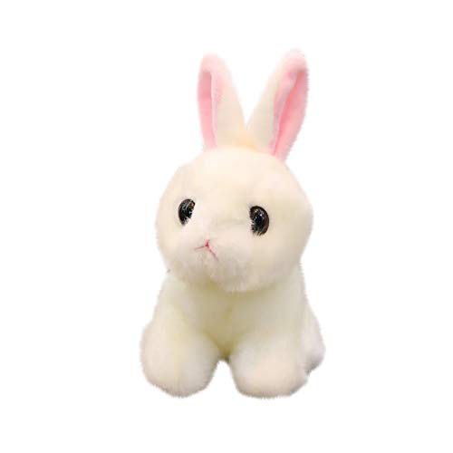 BOTCAMit Mehr Als 30 Interaktiven Geräuschen Und Reaktionen Are Color Plush-Cute Imitation Plushpuppe verfügbar Tier DREI Spielwaren Kaninchen Babyspielzeug (White, One Size) von BOTCAM