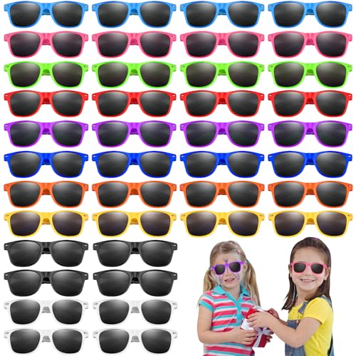 BOUBONI Party-Sonnenbrille Neonfarben lustiges Geschenk Goodie Stuffers für Sommer Strand Pool Party Geburtstagsparty (40, Mixed Color A) von BOUBONI