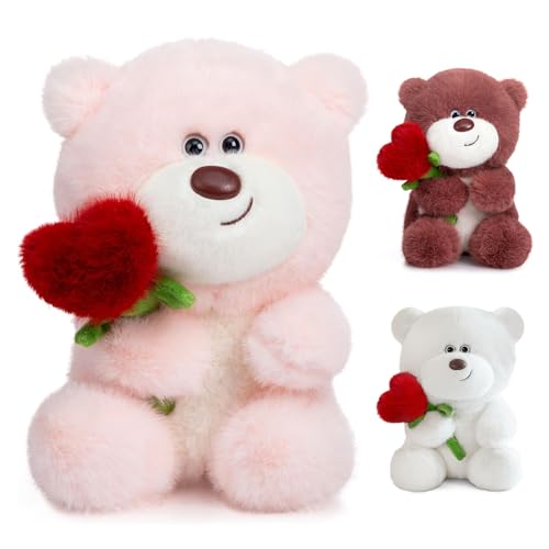 Teddybär Kuscheltier, 40cm Teddybär Plüschtier mit Herz Rose, Teddybär Kuscheltier Valentinstag, Teddy Bear Plüsch Weiches Flauschiges für Freundin Kinder Geburtstag, Weihnachten, Valentinstag (Rosa) Teddybär Kuscheltier, 40cm Teddybär Plüschtier mit Herz Rose, Teddybär Kuscheltier Valentinstag, Teddy Bear Plüsch Weiches Flauschiges für Freundin Kinder Geburtstag, Weihnachten, Valentinstag (Rosa) von BOUFEIDA