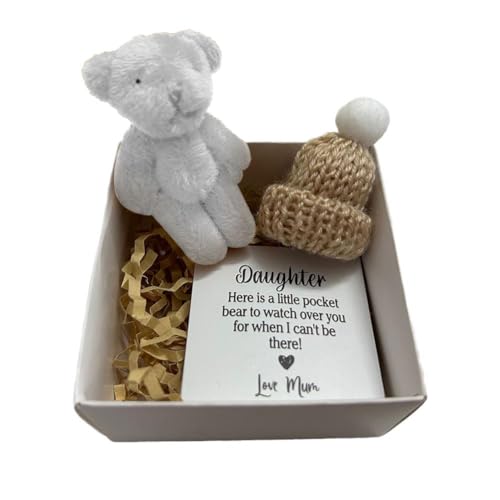 BOWTONG Mini-Tochter-Taschenbär, Plüschbär, kleine Taschenbären mit inspirierendem Geschenk, Partygeschenk für Tochterkarten von BOWTONG