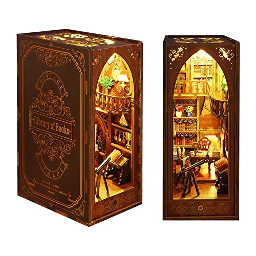 Holz Book Nook Miniatur Haus Kit Mit Buchhandlung Licht Ewige Insert Regal Kits Modell Buch Und K2s2 von BOWTONG