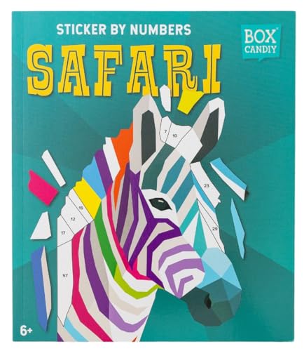 BOX CANDIY Safari Animal Friends Sticker by Number Book with Six Pictures to Make and Enjoy BOX CANDIY Safari Animal Friends Sticker by Number Book with Six Pictures to Make and Enjoy von BOX CANDIY