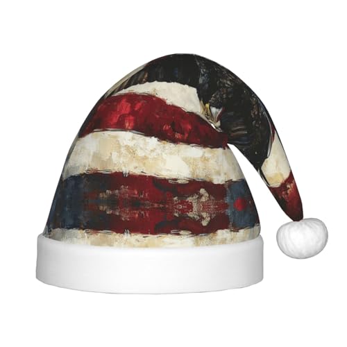 American Eagle Weihnachtsmütze, Weihnachtsmützen für Jungen und Mädchen, Xmas Hut für Neujahr Festliche Party Dekoration, Rot American Eagle Weihnachtsmütze, Weihnachtsmützen für Jungen und Mädchen, Xmas Hut für Neujahr Festliche Party Dekoration, Rot von BOXILTD