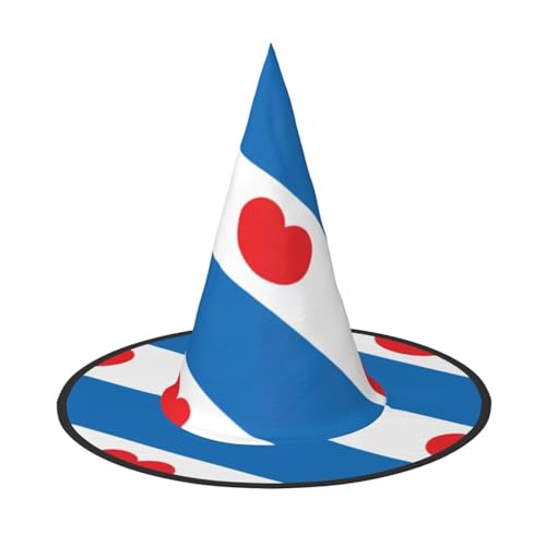 BOXILTD Friesische Flagge Hexenhut für Frauen - Schwarz & Rosa Halloween Hüte für Party, Kostüm, Rollenspiel, Zauberer Hut von BOXILTD