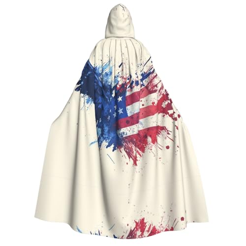 BOXILTD Kapuzenumhang mit Adler, amerikanische Flagge, Unisex, für Erwachsene, Schwarz und Weiß, Kapuzenumhang für Halloween, Cosplay-Kostüme BOXILTD Kapuzenumhang mit Adler, amerikanische Flagge, Unisex, für Erwachsene, Schwarz und Weiß, Kapuzenumhang für Halloween, Cosplay-Kostüme von BOXILTD