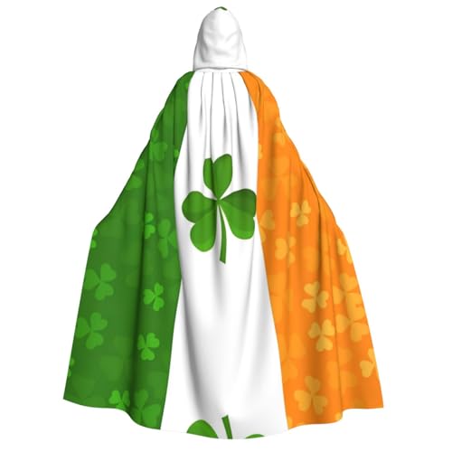 BOXILTD Kapuzenumhang mit irischer Flagge, Unisex, für Erwachsene, Schwarz und Weiß, Kapuzenumhang für Halloween, Cosplay-Kostüme BOXILTD Kapuzenumhang mit irischer Flagge, Unisex, für Erwachsene, Schwarz und Weiß, Kapuzenumhang für Halloween, Cosplay-Kostüme von BOXILTD