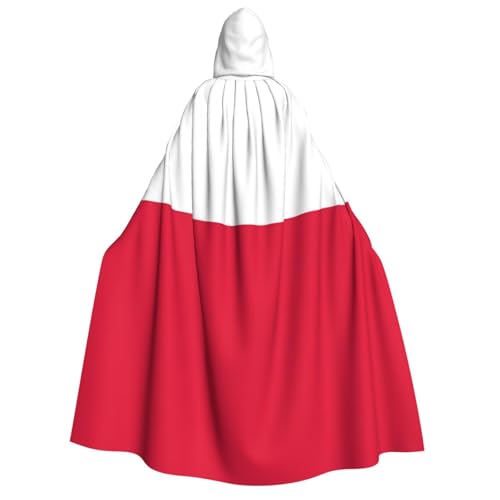 BOXILTD Kapuzenumhang mit polnischer Flagge, Unisex, für Erwachsene, Schwarz und Weiß, Kapuzenumhang für Halloween, Cosplay-Kostüme BOXILTD Kapuzenumhang mit polnischer Flagge, Unisex, für Erwachsene, Schwarz und Weiß, Kapuzenumhang für Halloween, Cosplay-Kostüme von BOXILTD