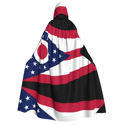 BOXILTD Ohio Umhang mit Kapuze und Flagge, Unisex, für Erwachsene, Schwarz und Weiß, Kapuzenumhang für Halloween, Cosplay-Kostüme BOXILTD Ohio Umhang mit Kapuze und Flagge, Unisex, für Erwachsene, Schwarz und Weiß, Kapuzenumhang für Halloween, Cosplay-Kostüme von BOXILTD