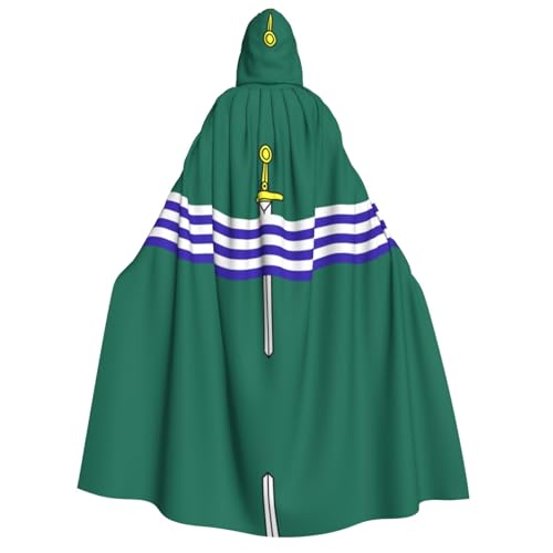 BOXILTD Peterborough Flagge, Unisex-Umhang mit Kapuze, Umhang mit Kapuze, für Halloween, Cosplay, Kostüme, Schwarz und Weiß von BOXILTD