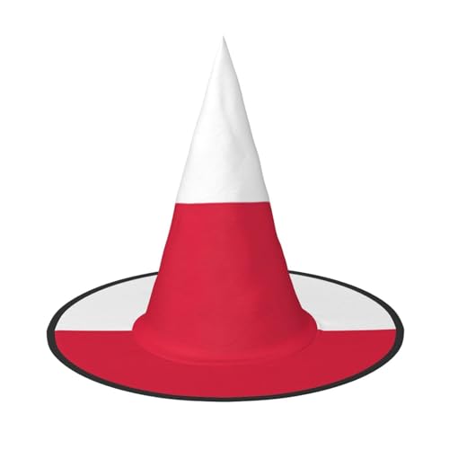 BOXILTD Polnische Flagge Hexenhut für Frauen - Schwarz & Rosa Halloween Hüte für Party, Kostüm, Rollenspiel, Zauberer Hut von BOXILTD