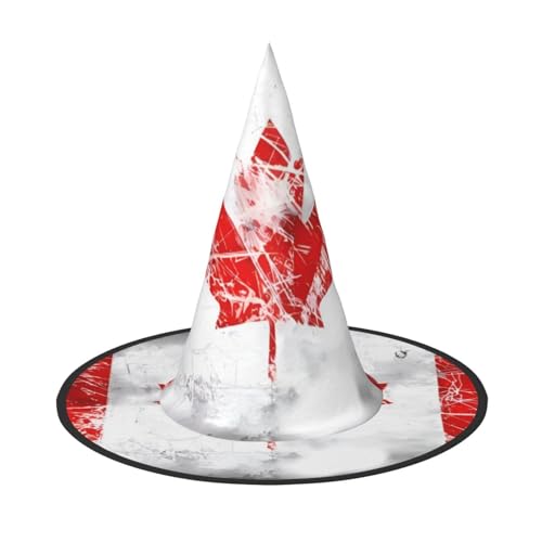 BOXILTD Retro Kanada Flagge Hexenhut für Frauen - Schwarz & Rosa Halloween Hüte für Party, Kostüm, Rollenspiel, Zauberer Hut BOXILTD Retro Kanada Flagge Hexenhut für Frauen - Schwarz & Rosa Halloween Hüte für Party, Kostüm, Rollenspiel, Zauberer Hut von BOXILTD