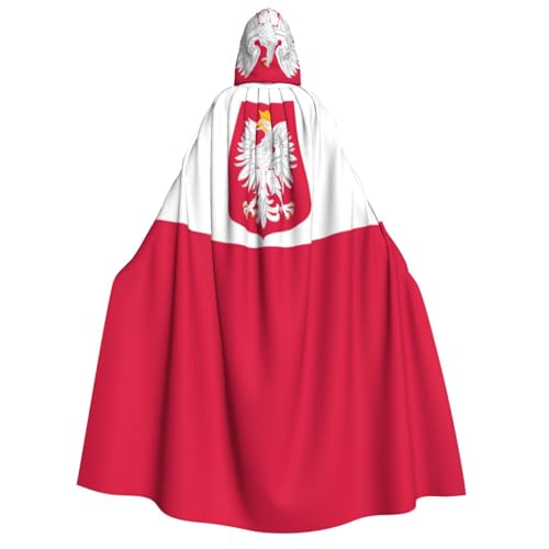 BOXILTD Umhang mit Kapuze, Motiv: Flagge Polens, Unisex, für Erwachsene, Schwarz und Weiß, für Halloween, Cosplay-Kostüme BOXILTD Umhang mit Kapuze, Motiv: Flagge Polens, Unisex, für Erwachsene, Schwarz und Weiß, für Halloween, Cosplay-Kostüme von BOXILTD