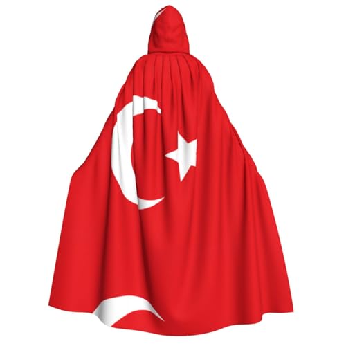 BOXILTD Umhang mit Kapuze, Motiv: Flagge der Türkei, Unisex, für Erwachsene, Schwarz und Weiß, für Halloween, Cosplay-Kostüme BOXILTD Umhang mit Kapuze, Motiv: Flagge der Türkei, Unisex, für Erwachsene, Schwarz und Weiß, für Halloween, Cosplay-Kostüme von BOXILTD