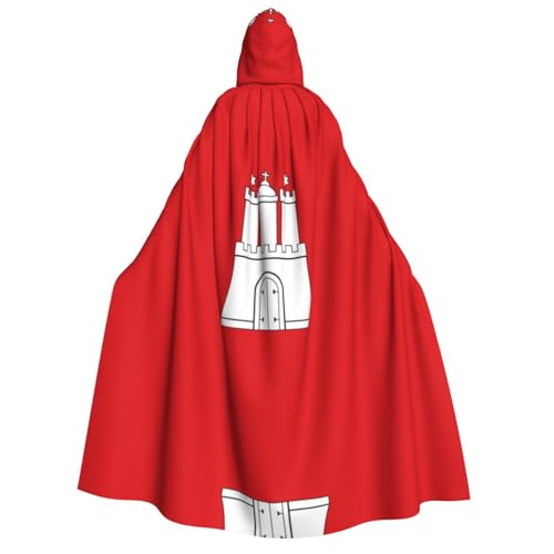 BOXILTD Umhang mit Kapuze, Motiv: Hamburger Flagge, Unisex, für Erwachsene, Schwarz und Weiß, für Halloween, Cosplay-Kostüme BOXILTD Umhang mit Kapuze, Motiv: Hamburger Flagge, Unisex, für Erwachsene, Schwarz und Weiß, für Halloween, Cosplay-Kostüme von BOXILTD