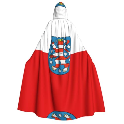 BOXILTD Umhang mit Kapuze, Thüringen-Flagge, Unisex, für Erwachsene, Schwarz und Weiß, für Halloween, Cosplay-Kostüme BOXILTD Umhang mit Kapuze, Thüringen-Flagge, Unisex, für Erwachsene, Schwarz und Weiß, für Halloween, Cosplay-Kostüme von BOXILTD