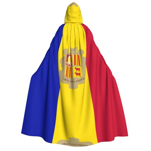 BOXILTD Umhang mit Kapuze Flagge von Andorra, Unisex, für Erwachsene, Schwarz und Weiß, für Halloween, Cosplay-Kostüme BOXILTD Umhang mit Kapuze Flagge von Andorra, Unisex, für Erwachsene, Schwarz und Weiß, für Halloween, Cosplay-Kostüme von BOXILTD