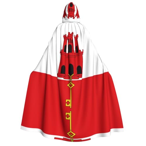 BOXILTD Umhang mit Kapuze Flagge von Gibraltar, Unisex, für Erwachsene, Schwarz und Weiß, für Halloween, Cosplay-Kostüme BOXILTD Umhang mit Kapuze Flagge von Gibraltar, Unisex, für Erwachsene, Schwarz und Weiß, für Halloween, Cosplay-Kostüme von BOXILTD