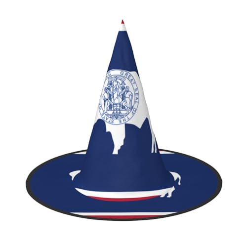 BOXILTD Wyoming Staatsflagge Hexenhut für Frauen - Schwarz & Rosa Halloween Hüte für Party, Kostüm, Rollenspiel, Zauberer Hut BOXILTD Wyoming Staatsflagge Hexenhut für Frauen - Schwarz & Rosa Halloween Hüte für Party, Kostüm, Rollenspiel, Zauberer Hut von BOXILTD