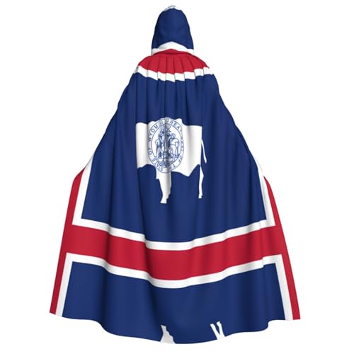 BOXILTD Wyoming Umhang mit Kapuze und Flagge, Unisex, für Erwachsene, Schwarz und Weiß, Kapuzenumhang für Halloween, Cosplay-Kostüme BOXILTD Wyoming Umhang mit Kapuze und Flagge, Unisex, für Erwachsene, Schwarz und Weiß, Kapuzenumhang für Halloween, Cosplay-Kostüme von BOXILTD