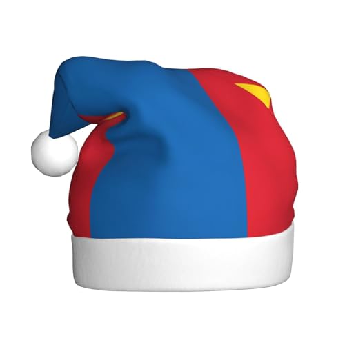 Festliche Weihnachtsmütze für Erwachsene mit mongolischer Flagge, gemütliche Weihnachtsmütze für Männer und Frauen, Neujahrsparty-Zubehör, Rot Festliche Weihnachtsmütze für Erwachsene mit mongolischer Flagge, gemütliche Weihnachtsmütze für Männer und Frauen, Neujahrsparty-Zubehör, Rot von BOXILTD