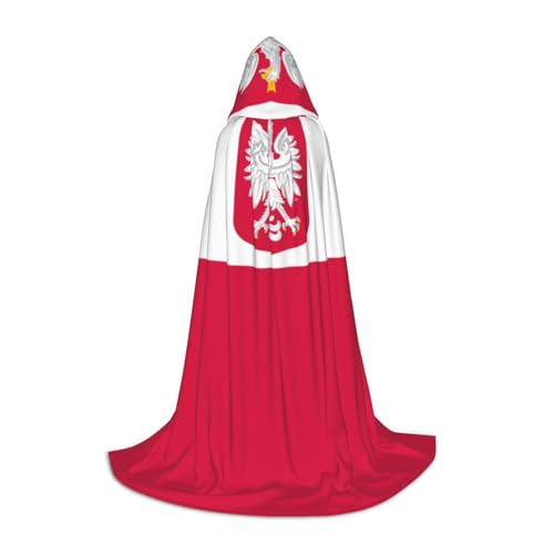 Flagge Polens Halloween Umhang Schwarz Kapuzenumhang für Männer Frauen - Perfektes Kostüm Party Cosplay Umhang Geeignet für Jugendliche Flagge Polens Halloween Umhang Schwarz Kapuzenumhang für Männer Frauen - Perfektes Kostüm Party Cosplay Umhang Geeignet für Jugendliche von BOXILTD