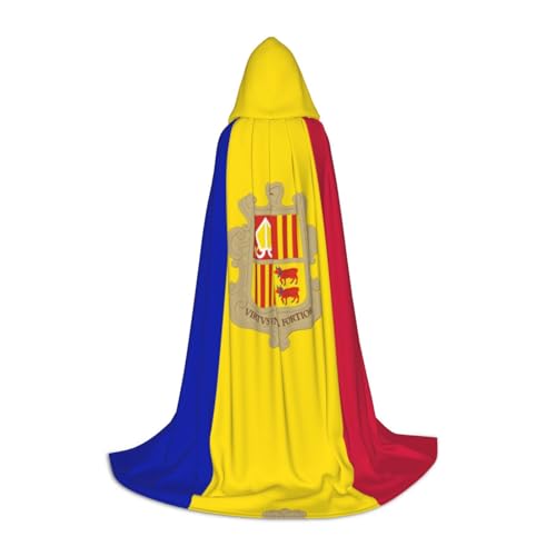 Flagge von Andorra, Halloween-Umhang, schwarzer Kapuzenumhang für Männer und Frauen, perfektes Kostüm, Party, Cosplay, Umhang, geeignet für Jugendliche, Schwarz, S Flagge von Andorra, Halloween-Umhang, schwarzer Kapuzenumhang für Männer und Frauen, perfektes Kostüm, Party, Cosplay, Umhang, geeignet für Jugendliche, Schwarz, S von BOXILTD