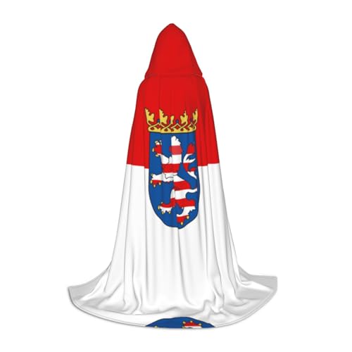 Flagge von Hessen Halloween Umhang Schwarz Kapuzenumhang für Männer Frauen - Perfektes Kostüm Party Cosplay Umhang Geeignet für Jugendliche, Schwarz, M Flagge von Hessen Halloween Umhang Schwarz Kapuzenumhang für Männer Frauen - Perfektes Kostüm Party Cosplay Umhang Geeignet für Jugendliche, Schwarz, M von BOXILTD