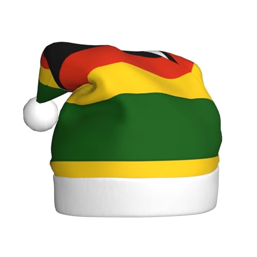 Flagge von Simbabwe, festliche Weihnachtsmützen für Erwachsene – gemütliche Nikolausmütze für Männer und Frauen, Neujahrsparty-Zubehör, Rot Flagge von Simbabwe, festliche Weihnachtsmützen für Erwachsene – gemütliche Nikolausmütze für Männer und Frauen, Neujahrsparty-Zubehör, Rot von BOXILTD