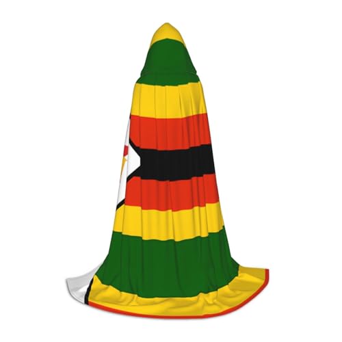 Flagge von Simbabwe Halloween Umhang Schwarz Kapuzenumhang für Männer Frauen - Perfektes Kostüm Party Cosplay Umhang Geeignet für Jugendliche Flagge von Simbabwe Halloween Umhang Schwarz Kapuzenumhang für Männer Frauen - Perfektes Kostüm Party Cosplay Umhang Geeignet für Jugendliche von BOXILTD