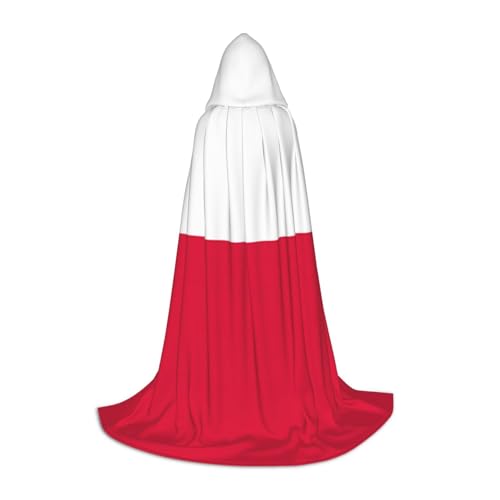 Halloween-Umhang mit polnischer Flagge, schwarzer Kapuzenumhang für Männer und Frauen, perfektes Kostüm, Party, Cosplay, Umhang, geeignet für Jugendliche, Schwarz, M Halloween-Umhang mit polnischer Flagge, schwarzer Kapuzenumhang für Männer und Frauen, perfektes Kostüm, Party, Cosplay, Umhang, geeignet für Jugendliche, Schwarz, M von BOXILTD