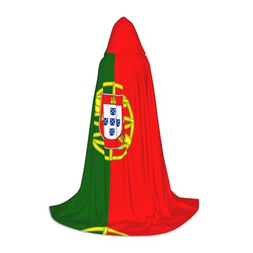 Halloween-Umhang mit portugiesischer Flagge, schwarzer Kapuzenumhang für Männer und Frauen, perfektes Kostüm, Party, Cosplay, Umhang, geeignet für Jugendliche, Schwarz, S Halloween-Umhang mit portugiesischer Flagge, schwarzer Kapuzenumhang für Männer und Frauen, perfektes Kostüm, Party, Cosplay, Umhang, geeignet für Jugendliche, Schwarz, S von BOXILTD